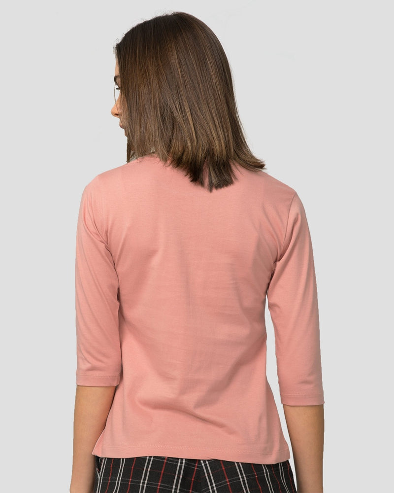 Women Pink Perfect Balance Printed Slim Fit T-shirt