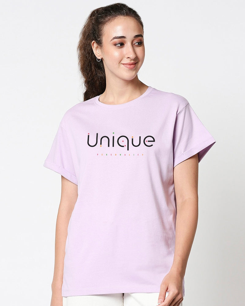 Women Purple Unique Personality Typography T-shirt