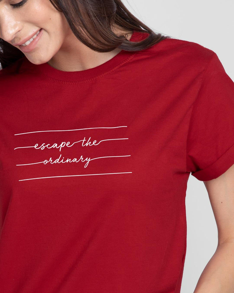 Women Red Escape the Ordinary T-shirt