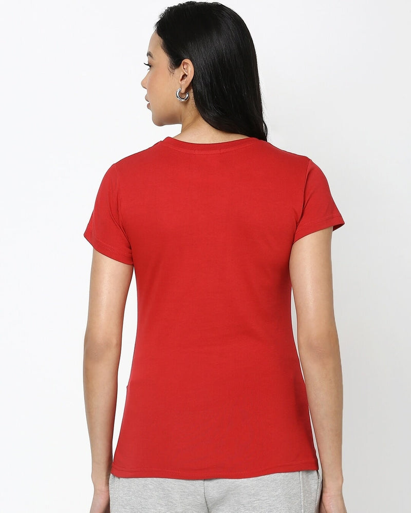 Women tom & jerry merchandise red pocket jerry slim fit t-shirt