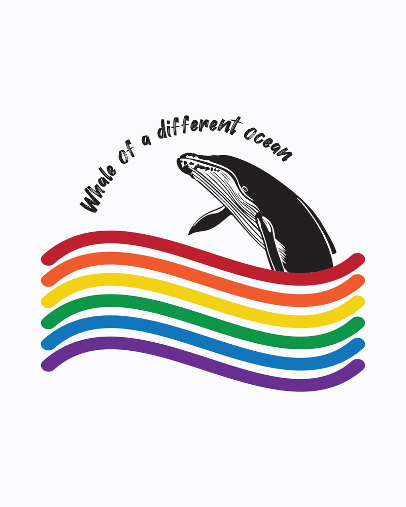 Women White Whale of a Different Ocean Typography T-shirt